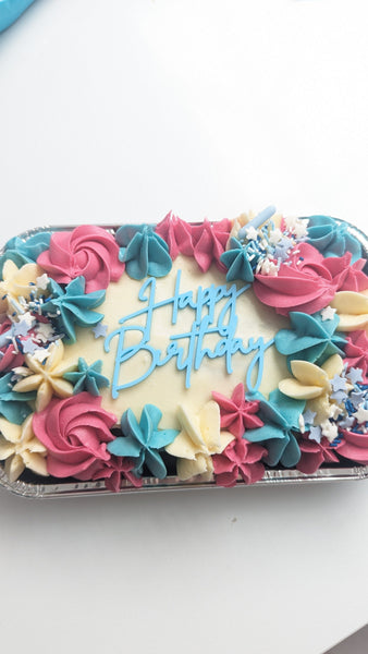 Occasions - Mini Decorated Sponge Traybake for Birthday Party, etc