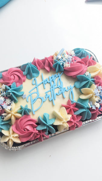Occasions - Mini Decorated Sponge Traybake for Birthday Party, etc