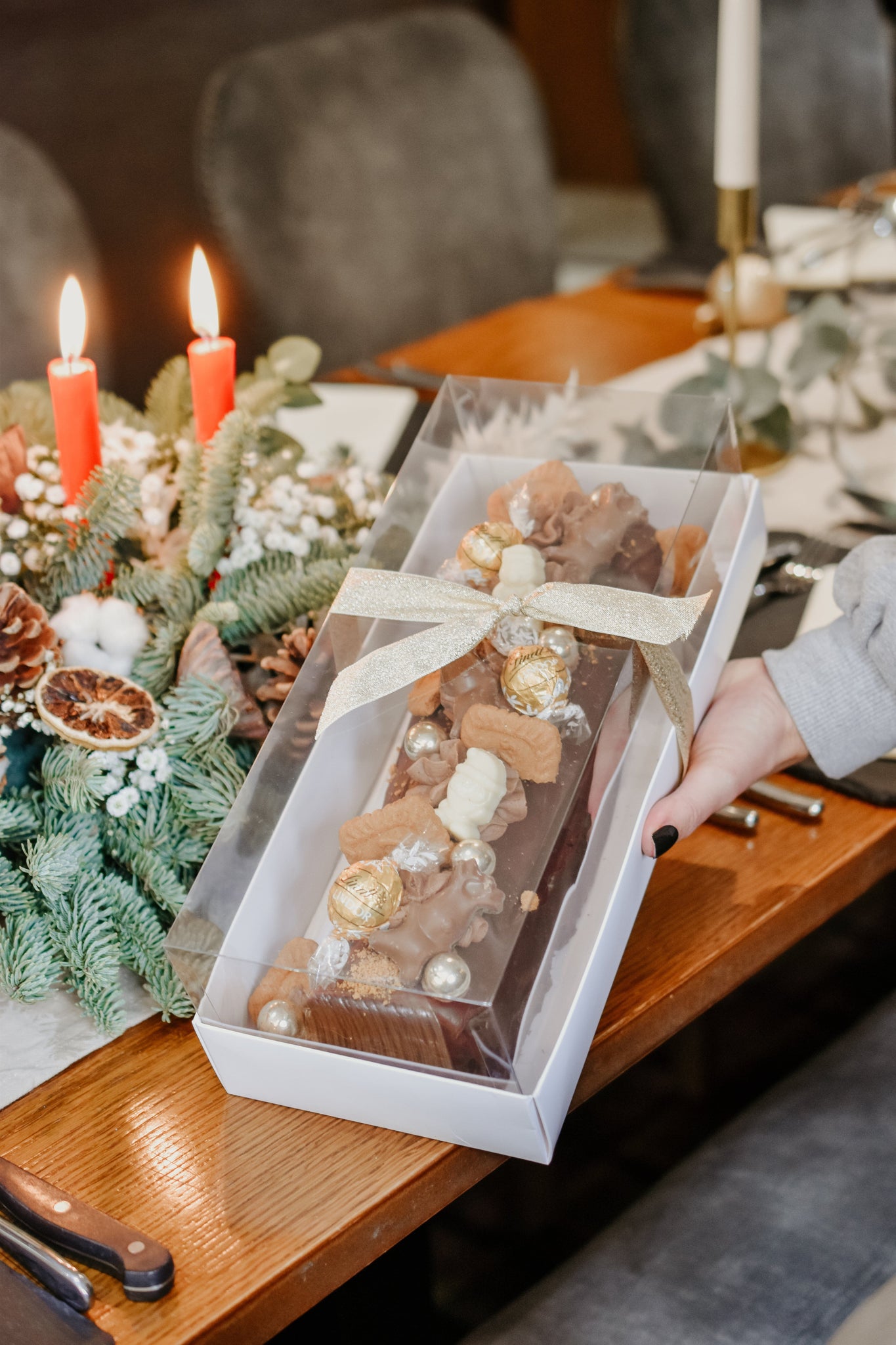Christmas 2025 - Decorated Brownie Yule Log
