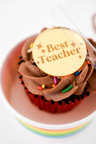 End of Term Gifts - Single Teacher Rainbow Cupcake Pot