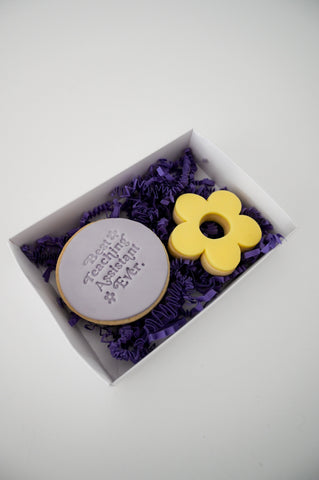 End of Term Gifts - Teacher Thank You Flower Iced Cookies Gift Set