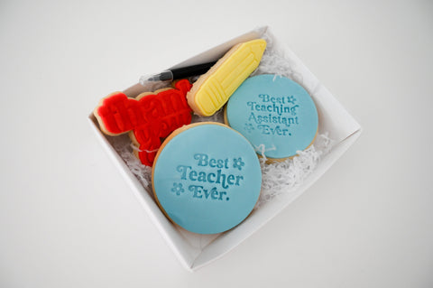 End of Term Gifts - Teacher Thank You Iced Cookies Gift Set