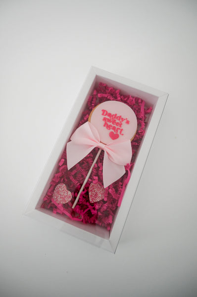 Valentine's Day - Individual Iced Cookie Pop Gift Box (Pink)