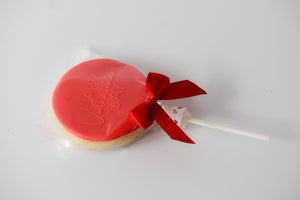 Valentine's Day - Individual Vanilla Iced Cookie Lollipop
