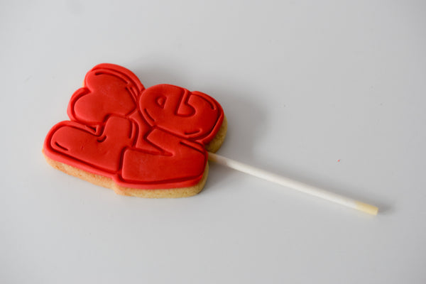 Valentine's Day - Individual Vanilla Iced Cookie Lollipop