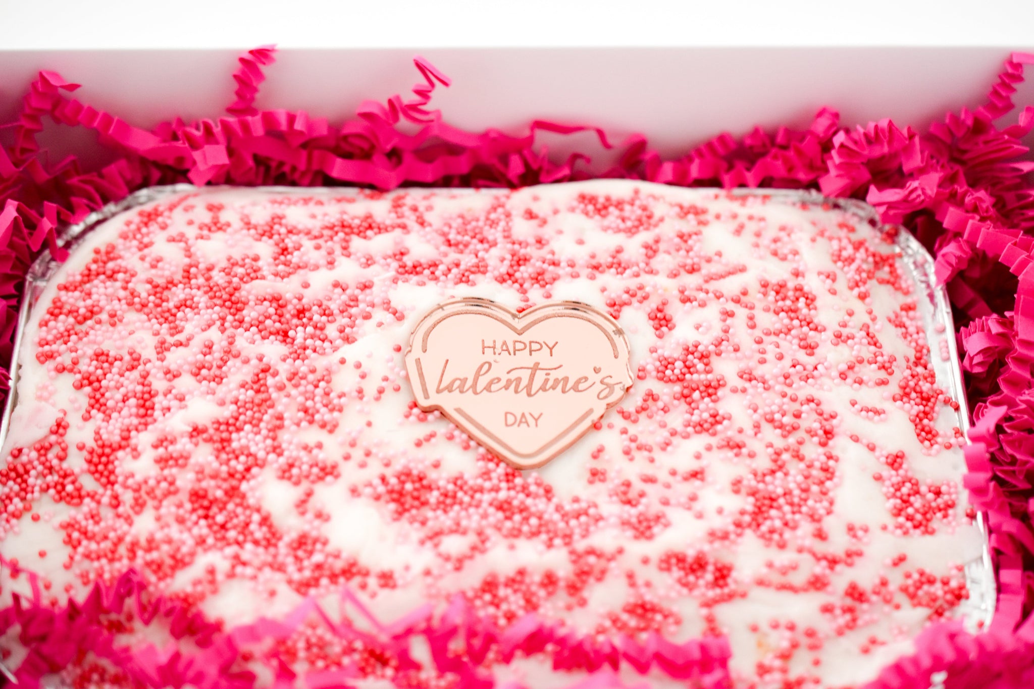 Valentine's Day - Mini Sprinkle Sponge Traybake