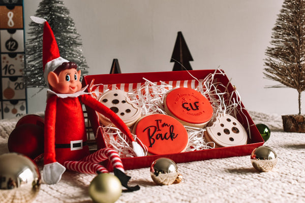Advent - Cheeky Elf "I'm Back!" Iced Cookie Box (PRE-ORDER)