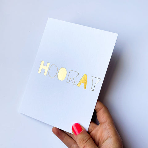 "Hooray" New Baby, Birthday, Congratulations or Celebration Occasion Card
